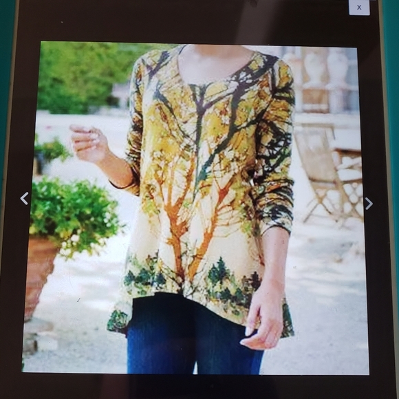 Soft Surroundings m Anabel knit tunic forest scene long lines - Picture 7 of 10